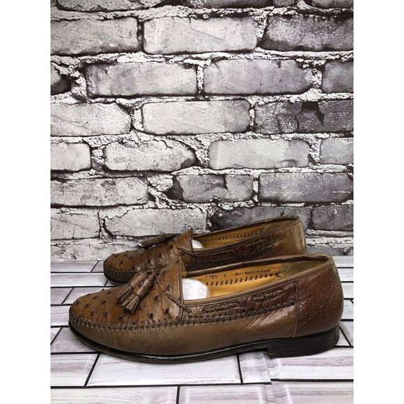Magnanni Tobacco Ostrich Brown Leather Tassel Dress Loafers Men’s Sz 9M US/42EU main image 10
